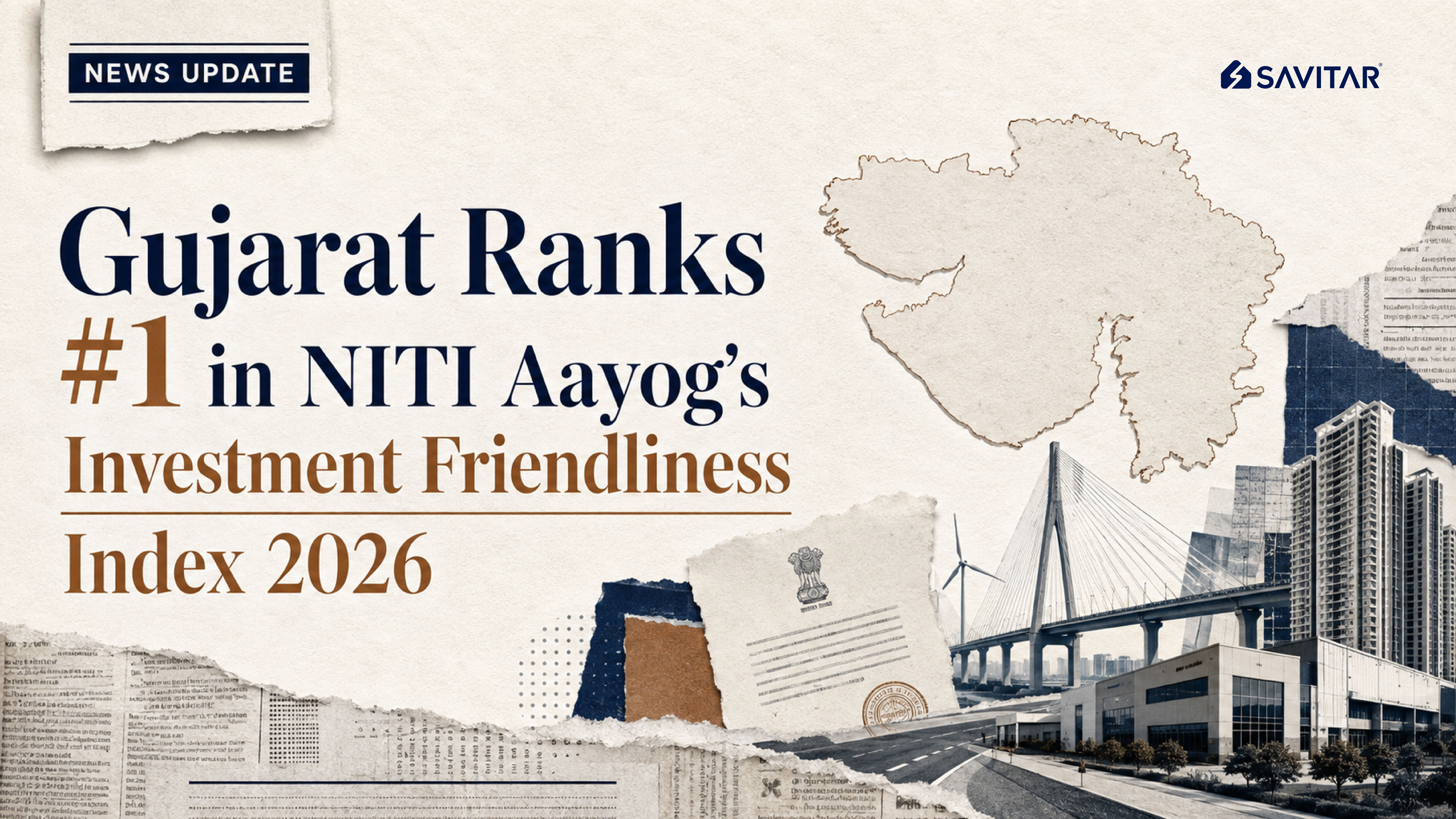 Gujarat Tops NITI Aayog's Investment Friendliness Index 2026